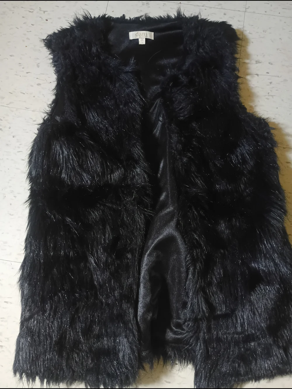 Dani Collection Vintage Women's Black Faux Fur Vest